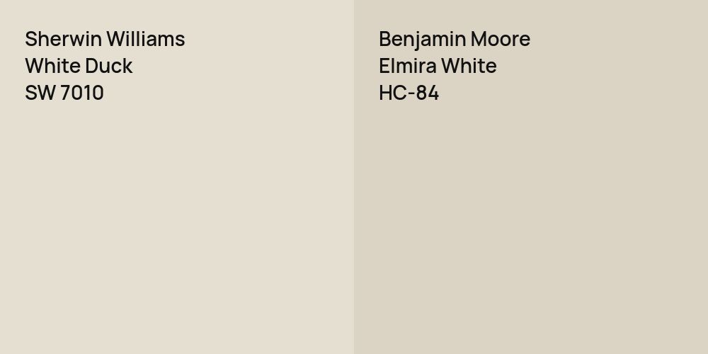 Sherwin Williams White Duck vs. Benjamin Moore Elmira White