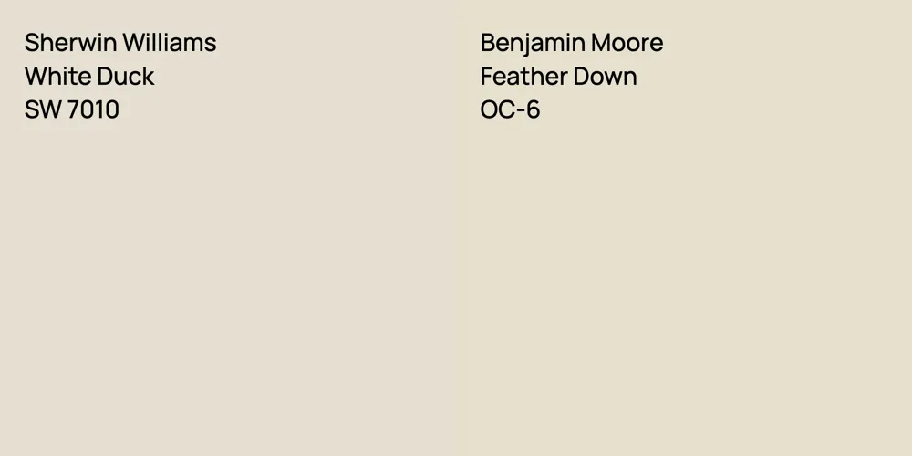 Sherwin Williams White Duck vs. Benjamin Moore Feather Down