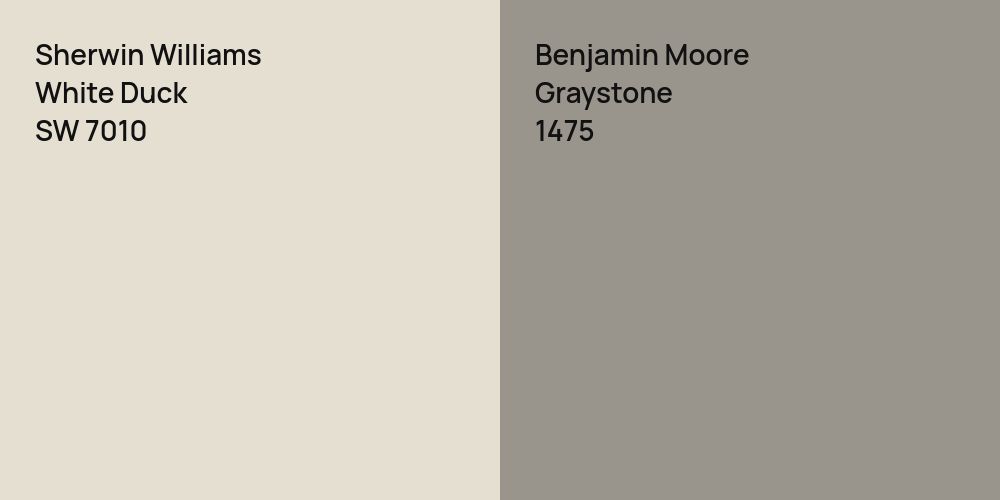 Sherwin Williams White Duck vs. Benjamin Moore Graystone