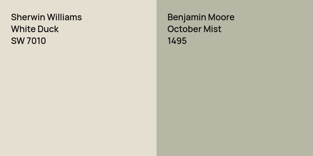 Sherwin Williams White Duck vs. Benjamin Moore October Mist