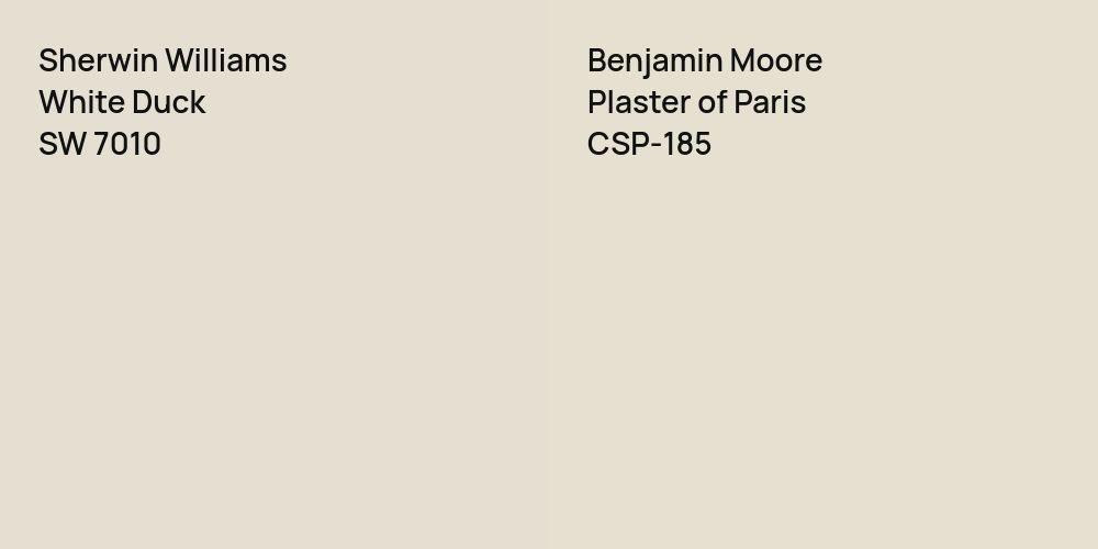 Sherwin Williams White Duck vs. Benjamin Moore Plaster of Paris