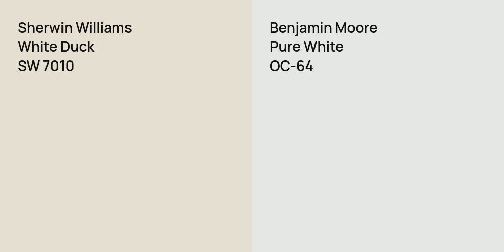 Sherwin Williams White Duck vs. Benjamin Moore Pure White