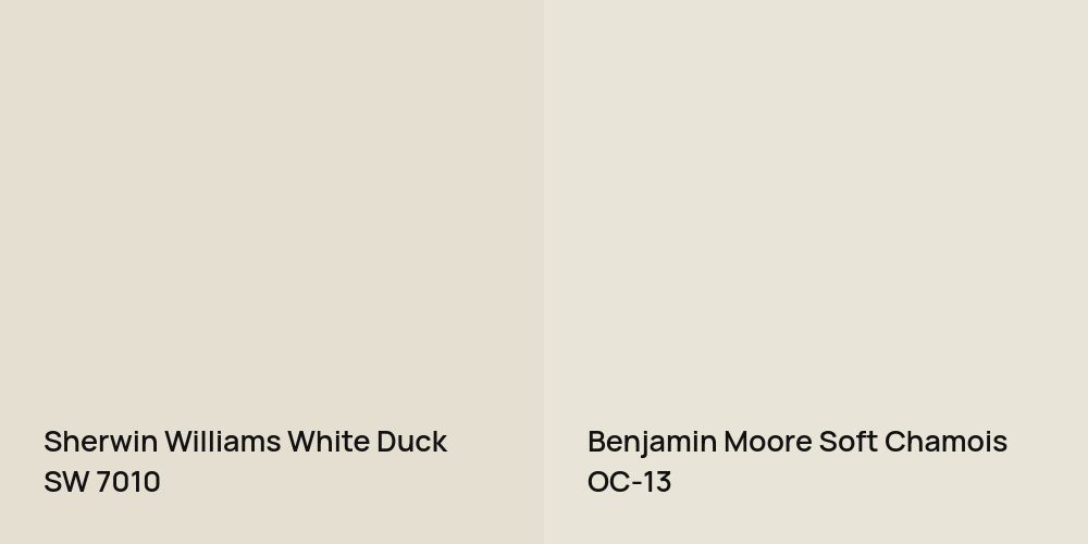 Sherwin Williams White Duck vs. Benjamin Moore Soft Chamois