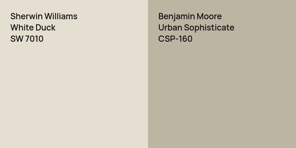 Sherwin Williams White Duck vs. Benjamin Moore Urban Sophisticate