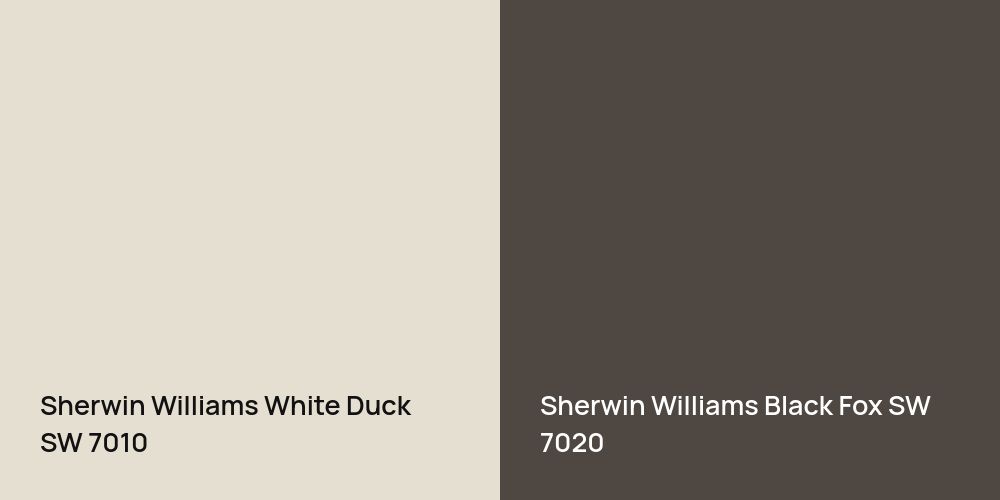 Sherwin Williams White Duck vs. Sherwin Williams Black Fox