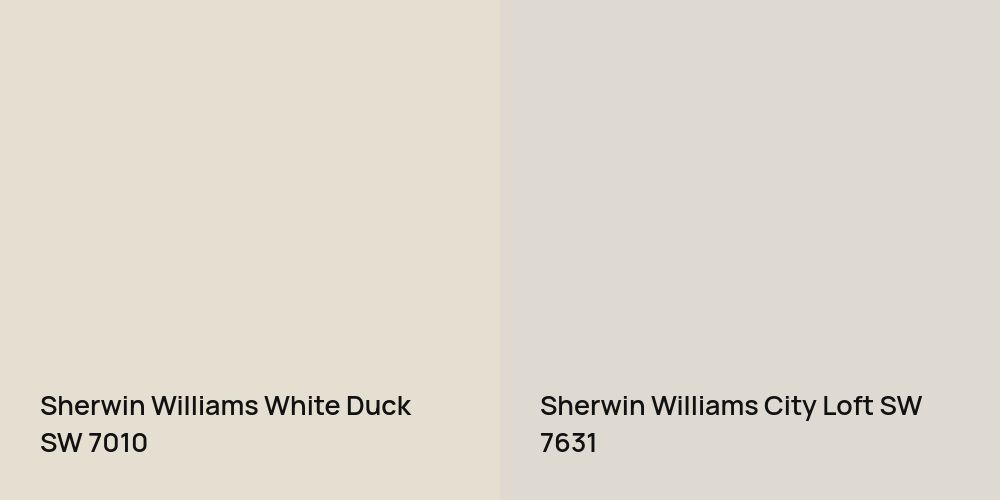 Sherwin Williams White Duck vs. Sherwin Williams City Loft