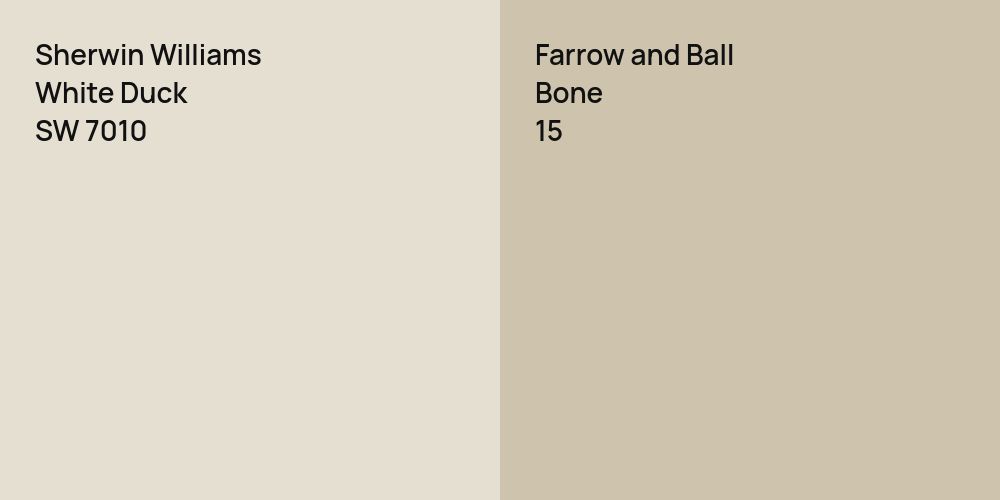 Sherwin Williams White Duck vs. Farrow and Ball Bone