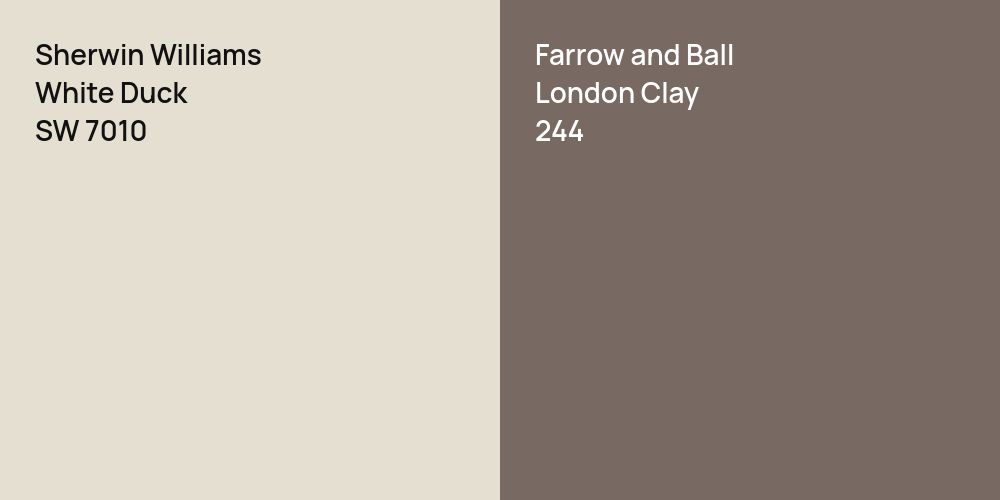 Sherwin Williams White Duck vs. Farrow and Ball London Clay