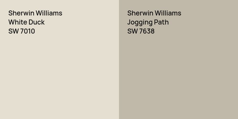 Sherwin Williams White Duck vs. Sherwin Williams Jogging Path