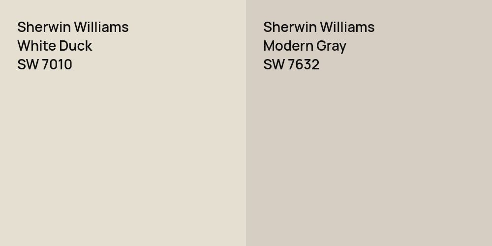 Sherwin Williams White Duck vs. Sherwin Williams Modern Gray