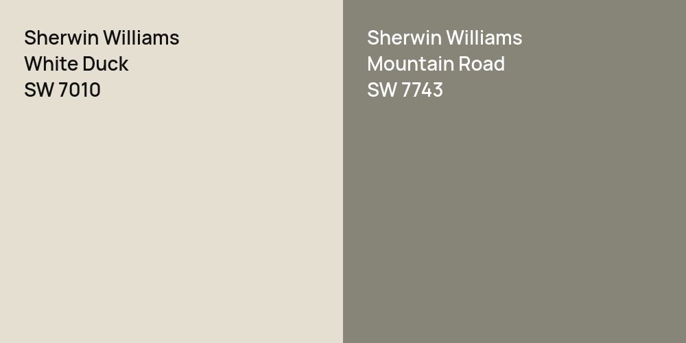 Sherwin Williams White Duck vs. Sherwin Williams Mountain Road