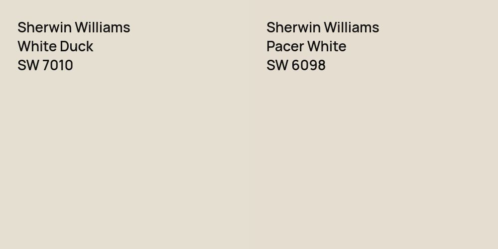 Sherwin Williams White Duck vs. Sherwin Williams Pacer White