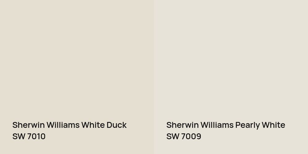 Sherwin Williams White Duck vs. Sherwin Williams Pearly White