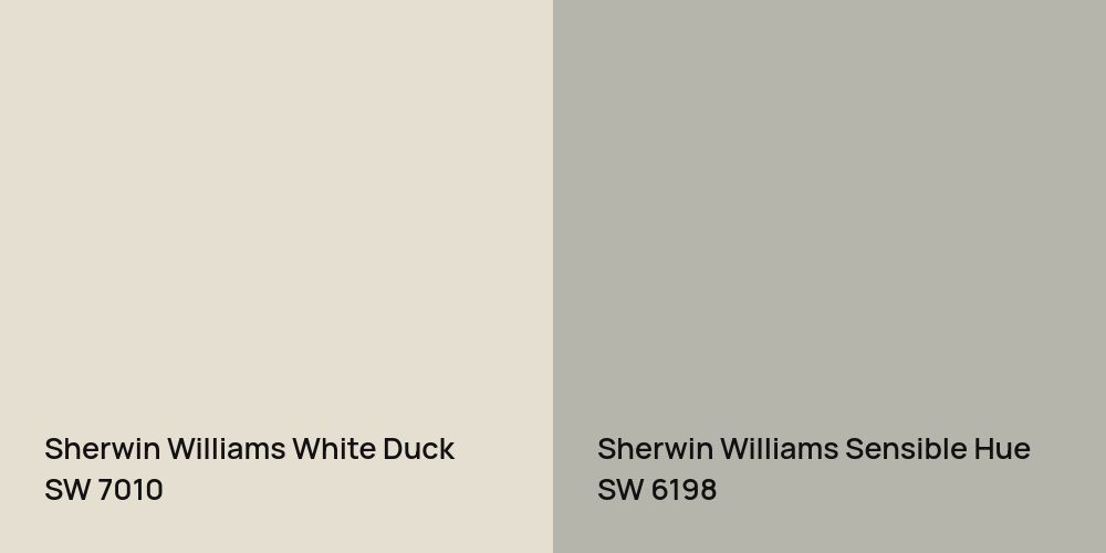 Sherwin Williams White Duck vs. Sherwin Williams Sensible Hue