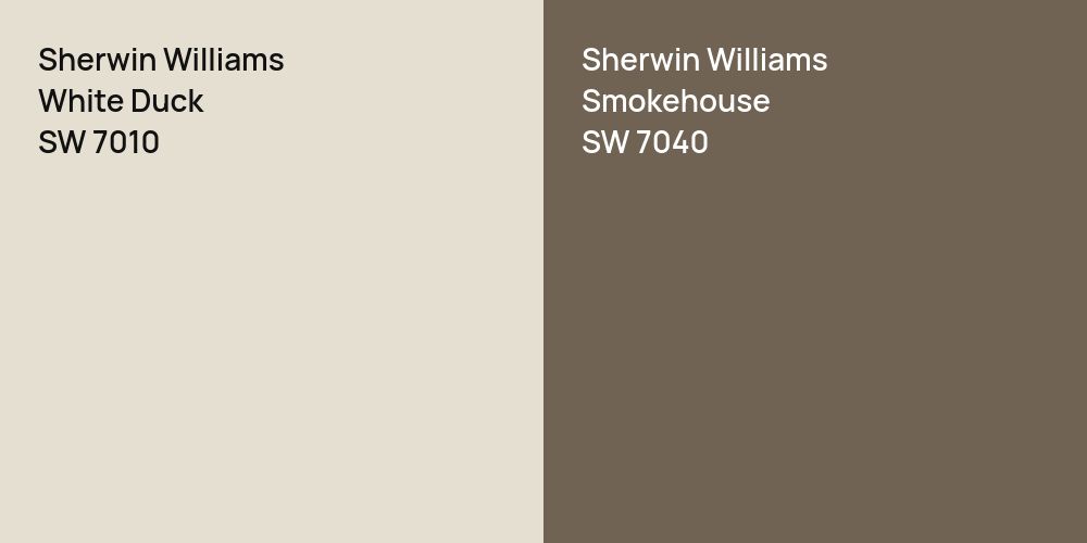 Sherwin Williams White Duck vs. Sherwin Williams Smokehouse