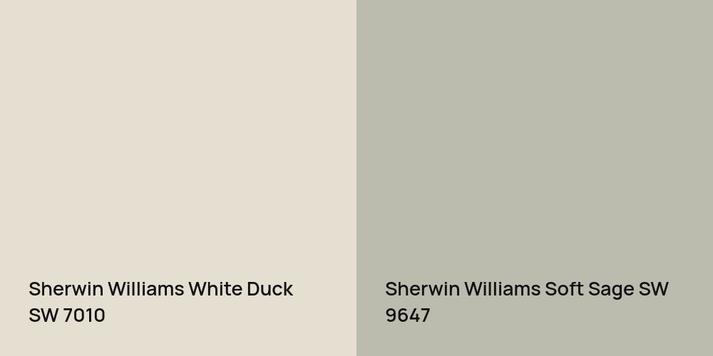 Sherwin Williams White Duck vs. Sherwin Williams Soft Sage