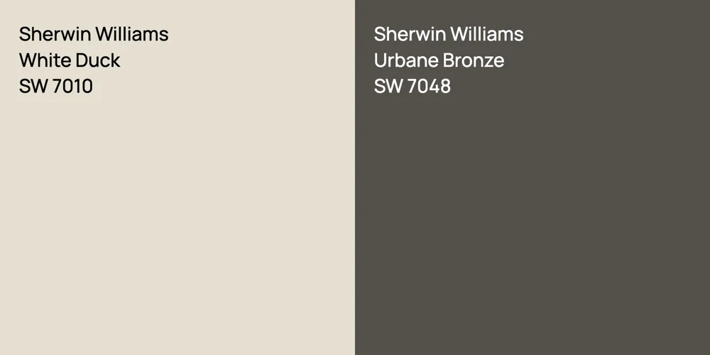 Sherwin Williams White Duck vs. Sherwin Williams Urbane Bronze