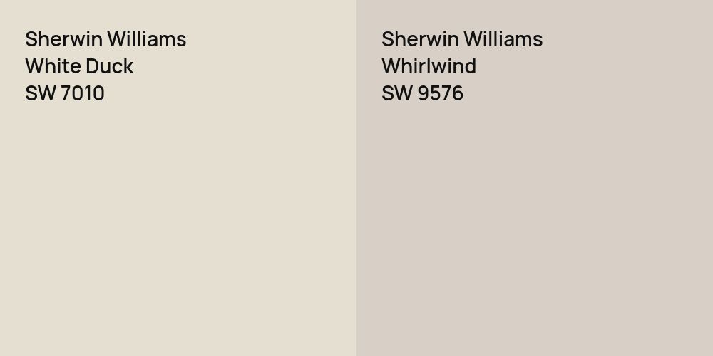 Sherwin Williams White Duck vs. Sherwin Williams Whirlwind