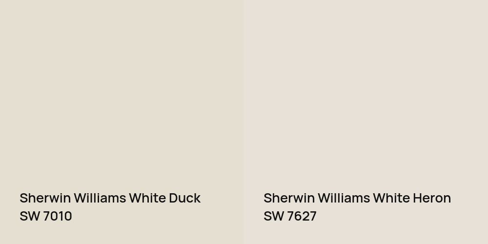 Sherwin Williams White Duck vs. Sherwin Williams White Heron