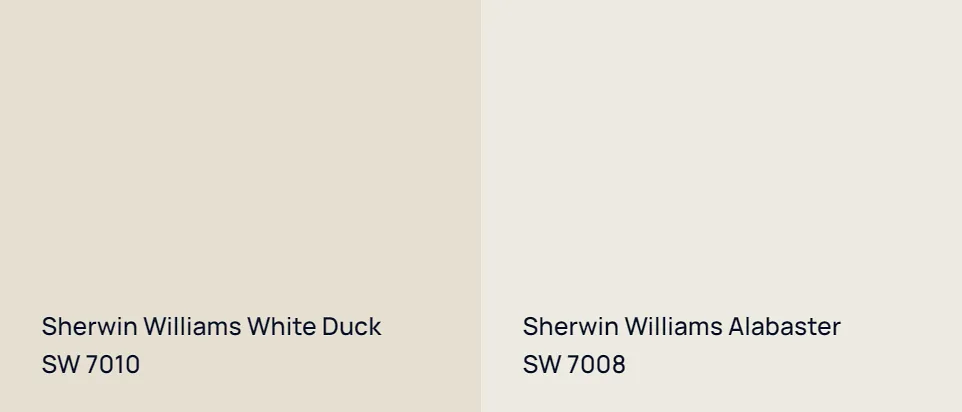 Sherwin Williams White Duck SW 7010 vs Sherwin Williams Alabaster SW 7008