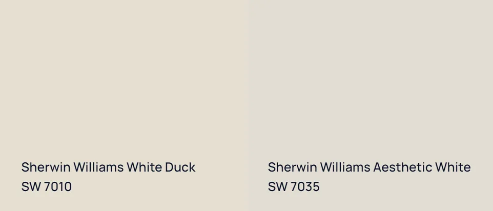 Sherwin Williams White Duck SW 7010 vs Sherwin Williams Aesthetic White SW 7035