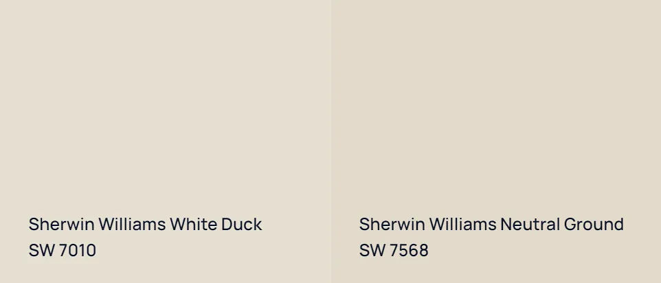 Sherwin Williams White Duck SW 7010 vs Sherwin Williams Neutral Ground SW 7568