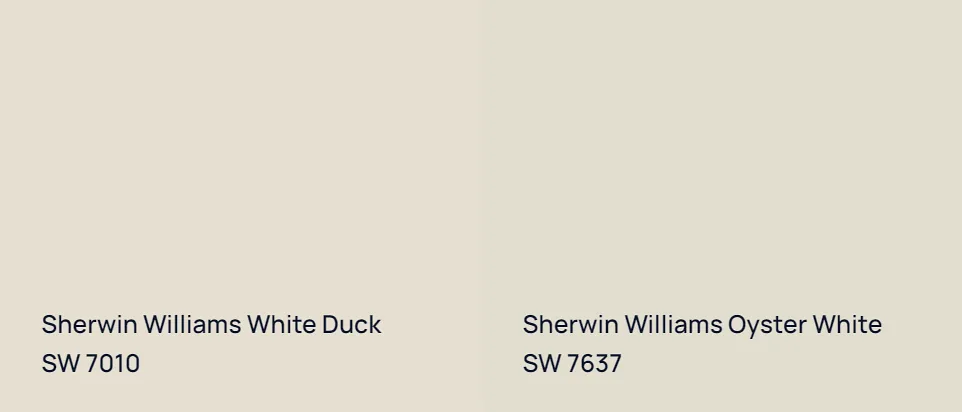 Sherwin Williams White Duck SW 7010 vs Sherwin Williams Oyster White SW 7637
