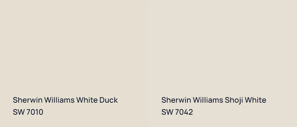 Sherwin Williams White Duck SW 7010 vs Sherwin Williams Shoji White SW 7042