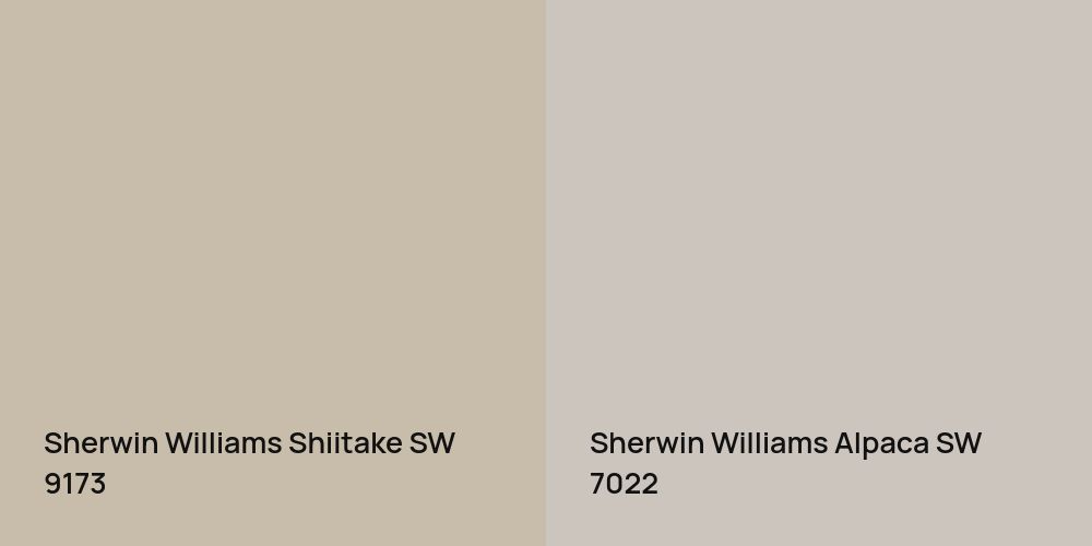 Sherwin Williams Shiitake vs. Sherwin Williams Alpaca