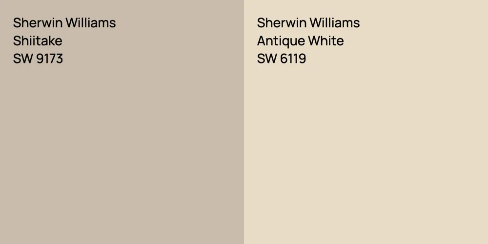 Sherwin Williams Shiitake vs. Sherwin Williams Antique White