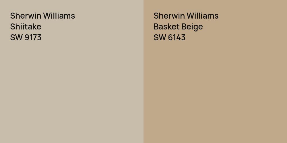 Sherwin Williams Shiitake vs. Sherwin Williams Basket Beige