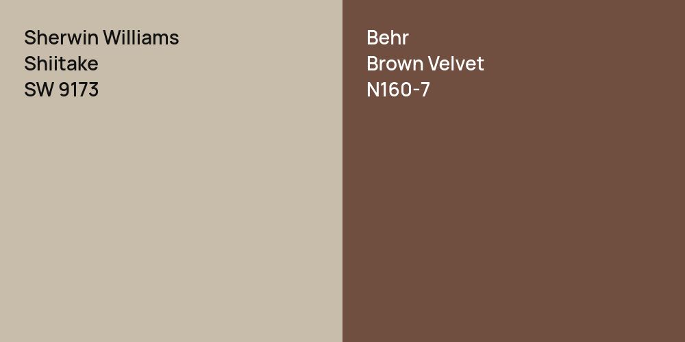 Sherwin Williams Shiitake vs. Behr Brown Velvet