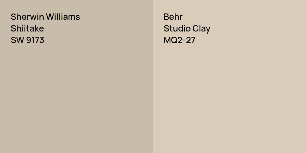 Sherwin Williams Shiitake vs. Behr Studio Clay