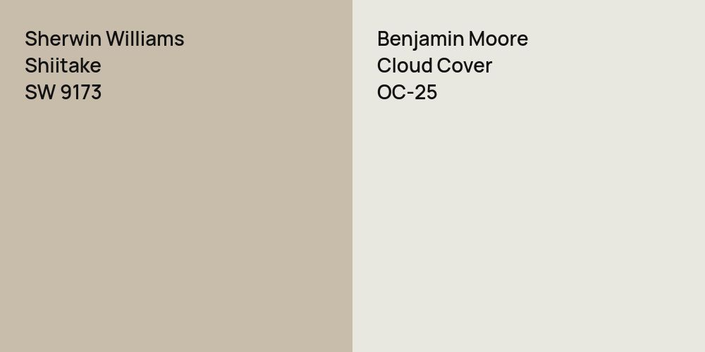 Sherwin Williams Shiitake vs. Benjamin Moore Cloud Cover