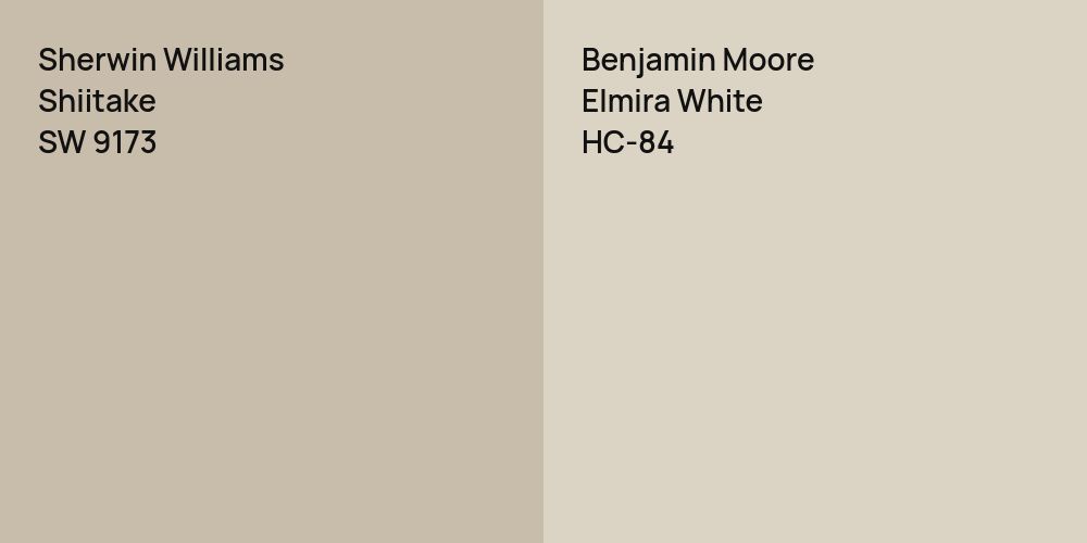 Sherwin Williams Shiitake vs. Benjamin Moore Elmira White