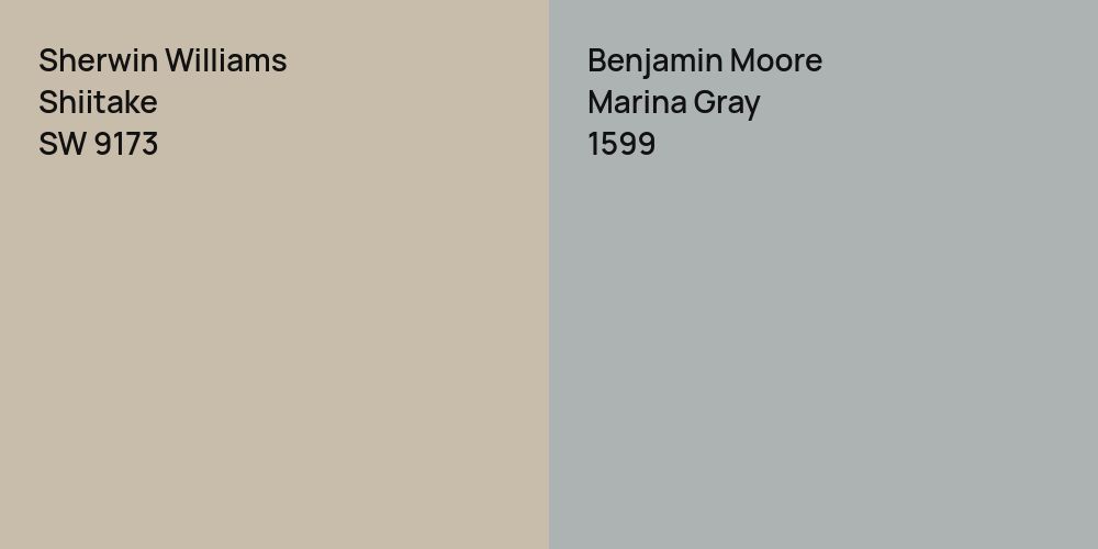 Sherwin Williams Shiitake vs. Benjamin Moore Marina Gray