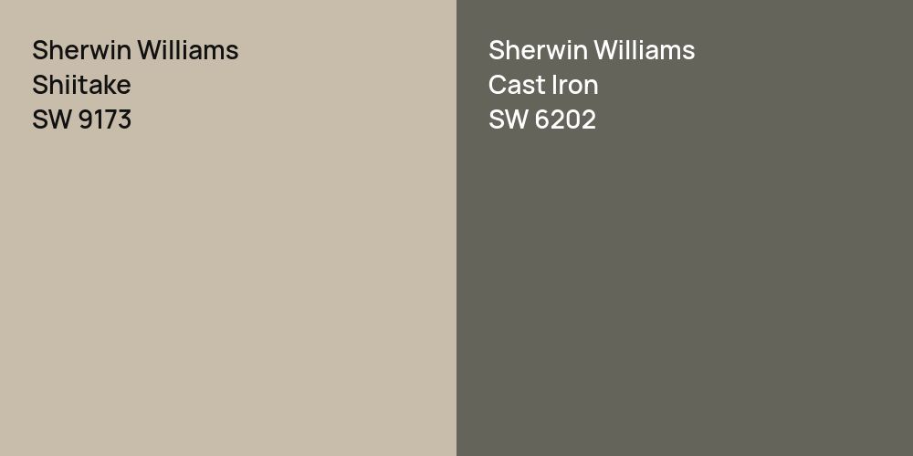 Sherwin Williams Shiitake vs. Sherwin Williams Cast Iron