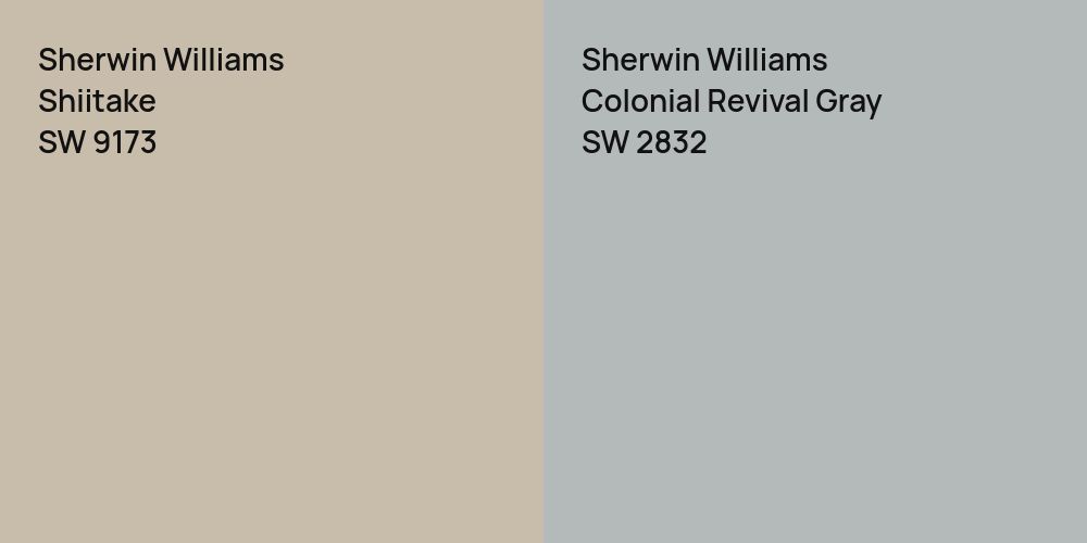 Sherwin Williams Shiitake vs. Sherwin Williams Colonial Revival Gray