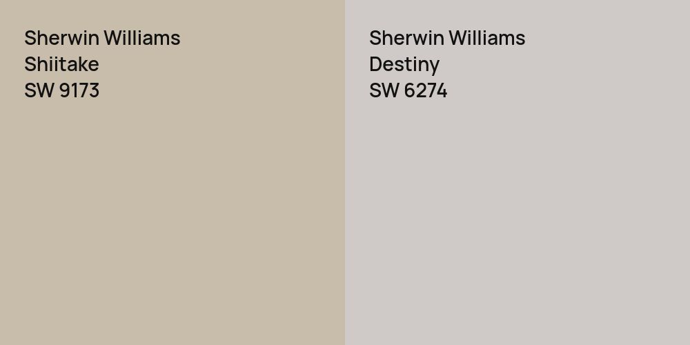 Sherwin Williams Shiitake vs. Sherwin Williams Destiny