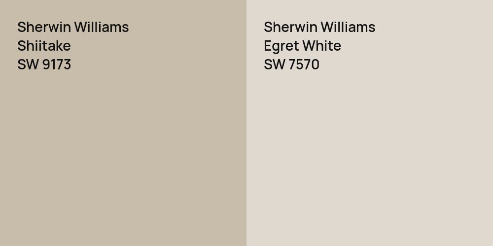 Sherwin Williams Shiitake vs. Sherwin Williams Egret White