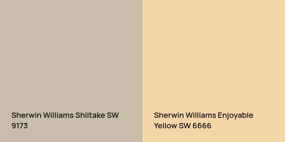 Sherwin Williams Shiitake vs. Sherwin Williams Enjoyable Yellow