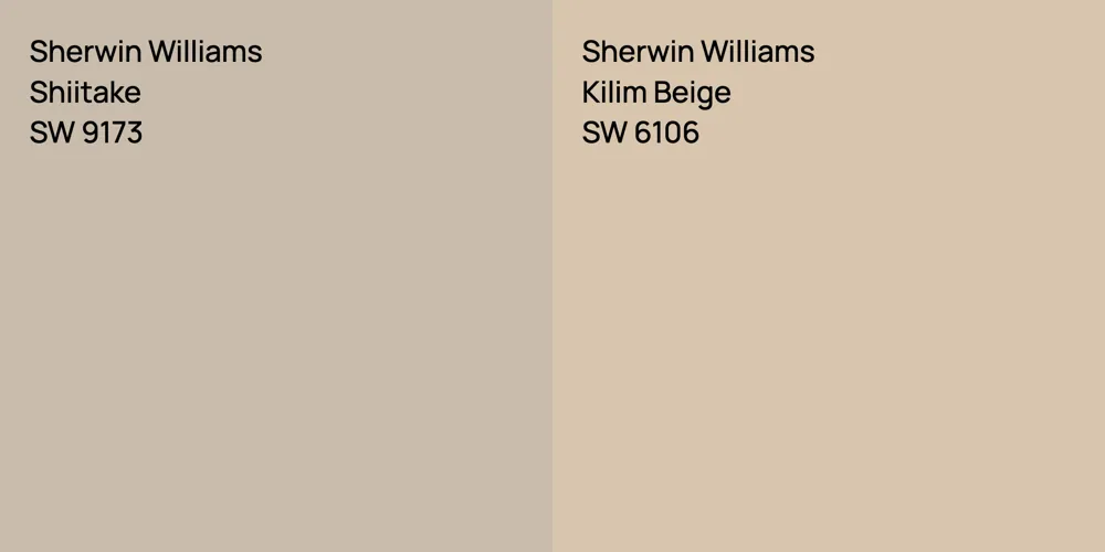 Sherwin Williams Shiitake vs. Sherwin Williams Kilim Beige