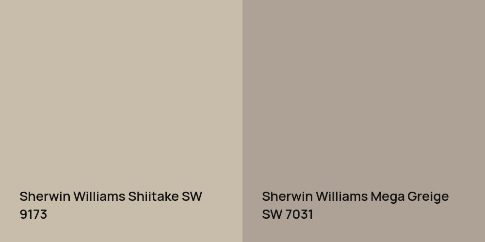 Sherwin Williams Shiitake vs. Sherwin Williams Mega Greige