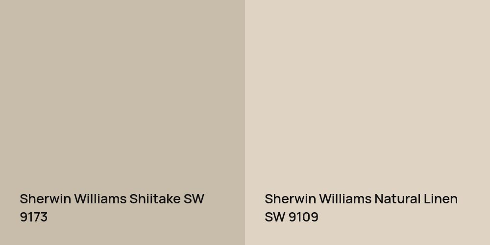 Sherwin Williams Shiitake vs. Sherwin Williams Natural Linen