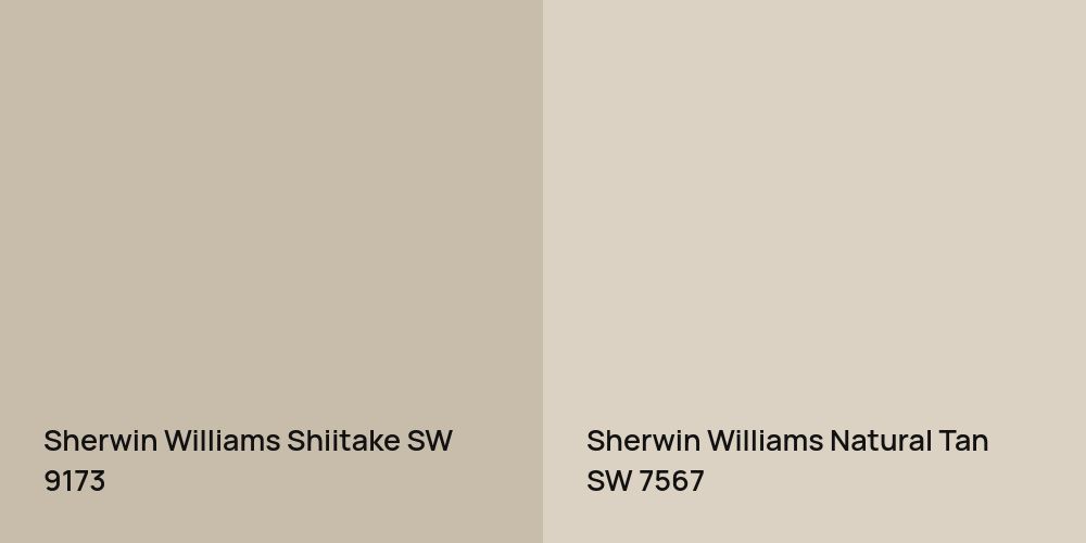 Sherwin Williams Shiitake vs. Sherwin Williams Natural Tan