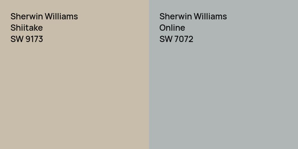 Sherwin Williams Shiitake vs. Sherwin Williams Online