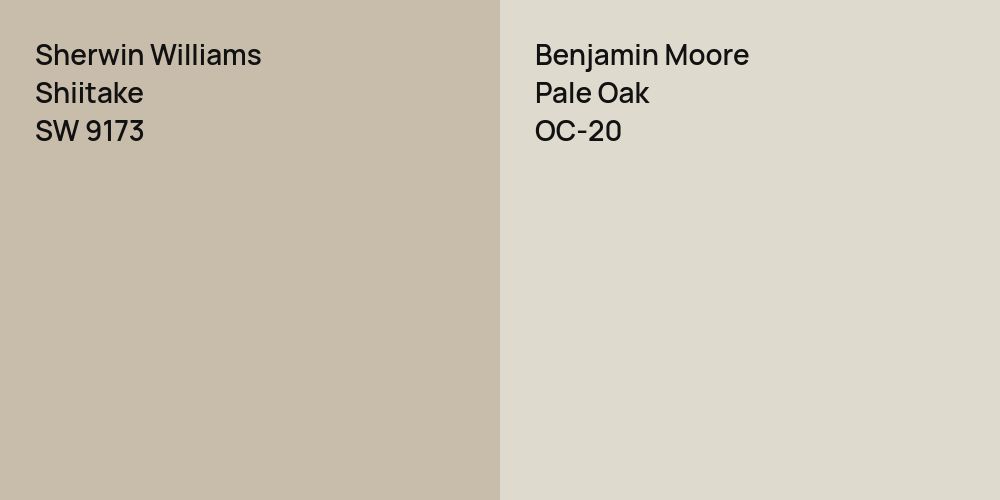 Sherwin Williams Shiitake vs. Benjamin Moore Pale Oak