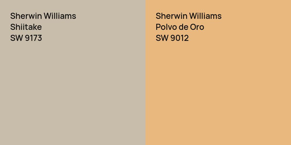 Sherwin Williams Shiitake vs. Sherwin Williams Polvo de Oro