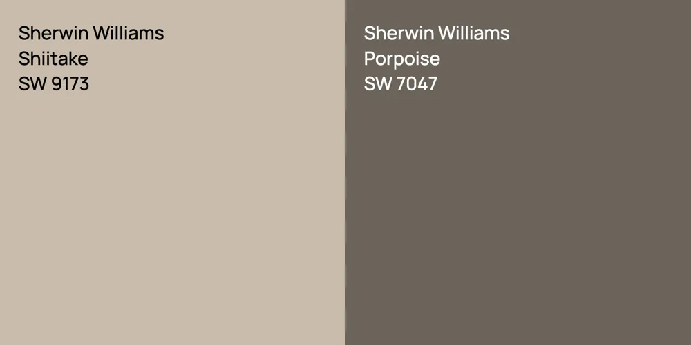 Sherwin Williams Shiitake vs. Sherwin Williams Porpoise