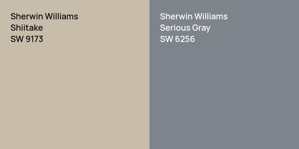 Sherwin Williams Shiitake vs. Sherwin Williams Serious Gray